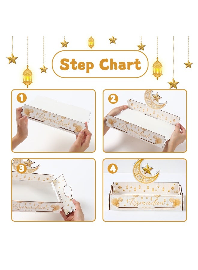 The BZ Company Ramadan Wooden Serving Tray - Ramadan Decoration - Eid Decoration Ramadan Table Decor - Dessert & Dates Tray for Iftar Party Serving - Display Holder Decoration Ornament - Ramadan Home Decoration - Image 4